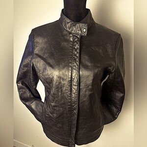 ROBO TREND Vintage Y2K Chic Women’s 100% Sheepskin Leather Jacket Sz 55/US XS/S